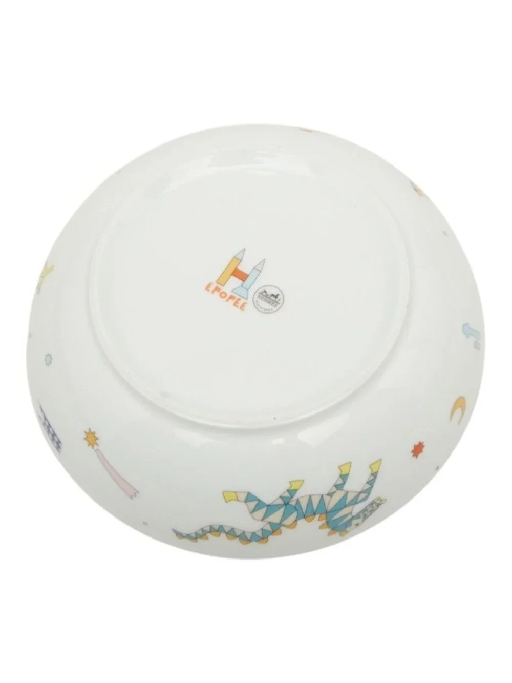 Hermes Epope Tableware Plate Set of 4 Multicolor Ceramic